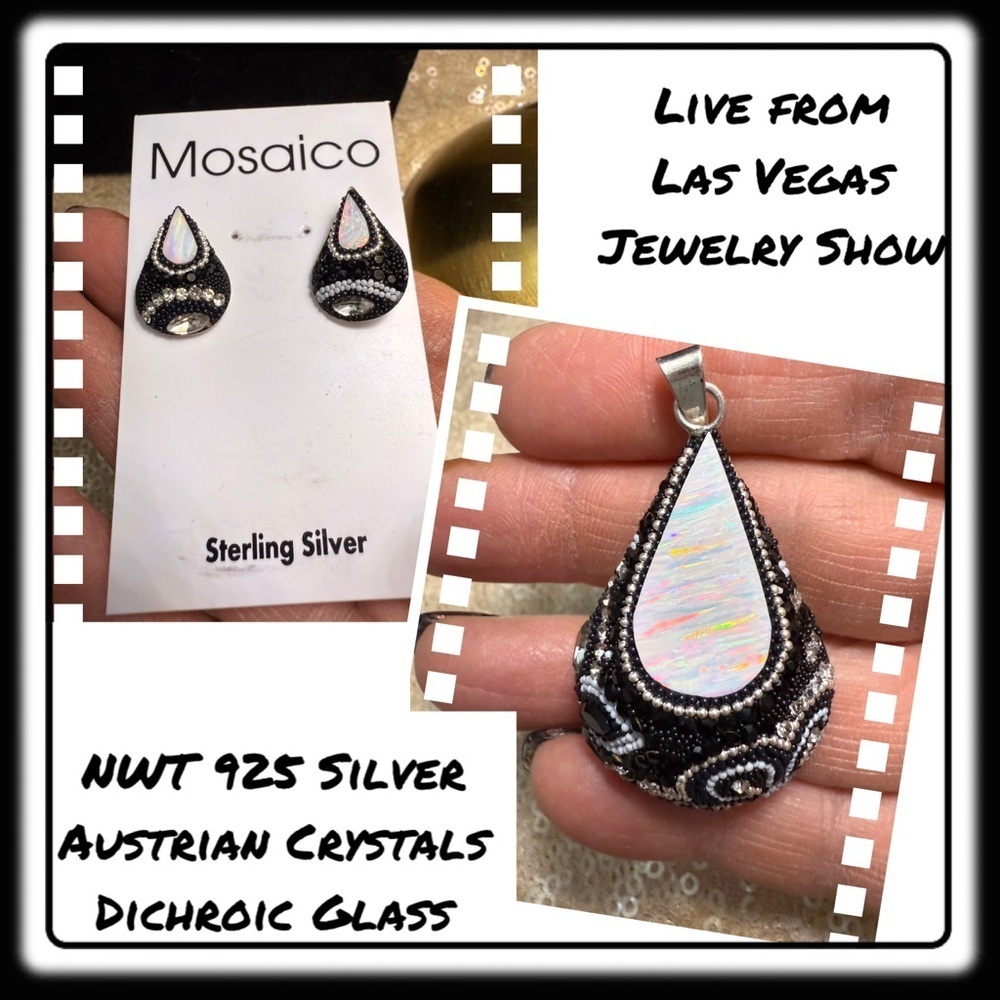 NWT Mosaico Austrian Crystal pendant necklace & earrings 💕💕 new line! 💕💕